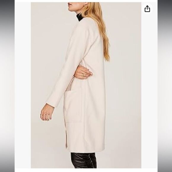 Thakoon Collective Pocket Front Coat Wool Blend Off White Womens Size Large - Picture 4 of 10